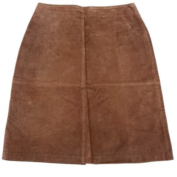 St. John's Bay Dresses & Skirts - St John's Bay Women's 12 Suede Pencil Skirt Leather Knee Length Vintage Camel